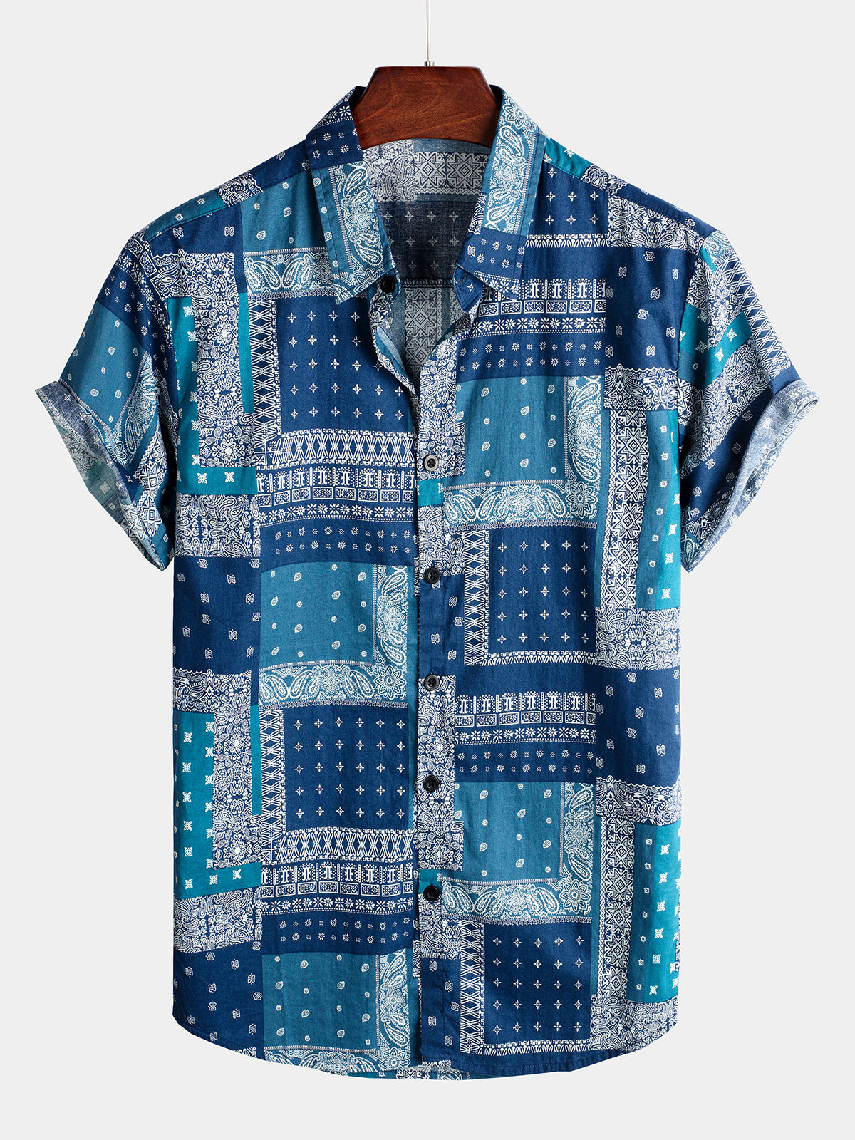 Men's Holiday Short Sleeve Cotton Shirt