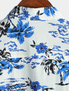 Men's Tropical Palm Tree Print Summer Vacation Cotton Aloha Short Sleeve Hawaiian Shirt