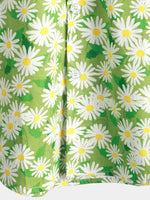 Men's Green Holiday Flower Print Summer Button Up Floral Short Sleeve Beach Shirt