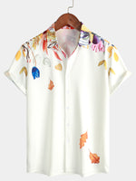 Men's Floral Casual Beach Summer Button Up Holiday Short Sleeve Shirt