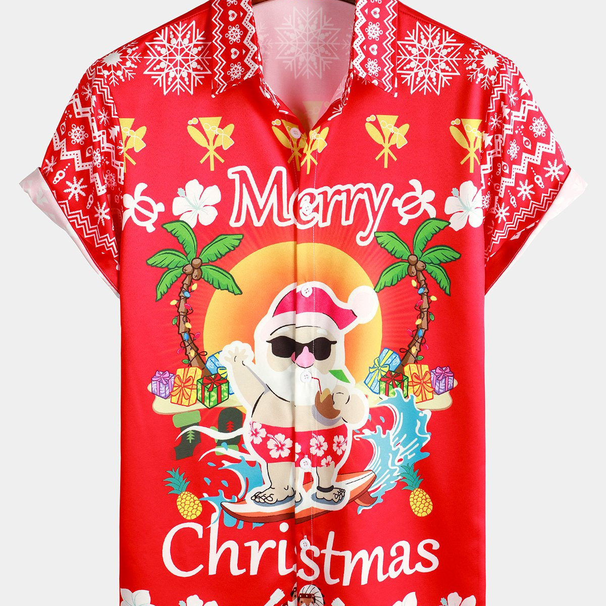 Men's Ugly Christmas Print Hawaiian Shirt
