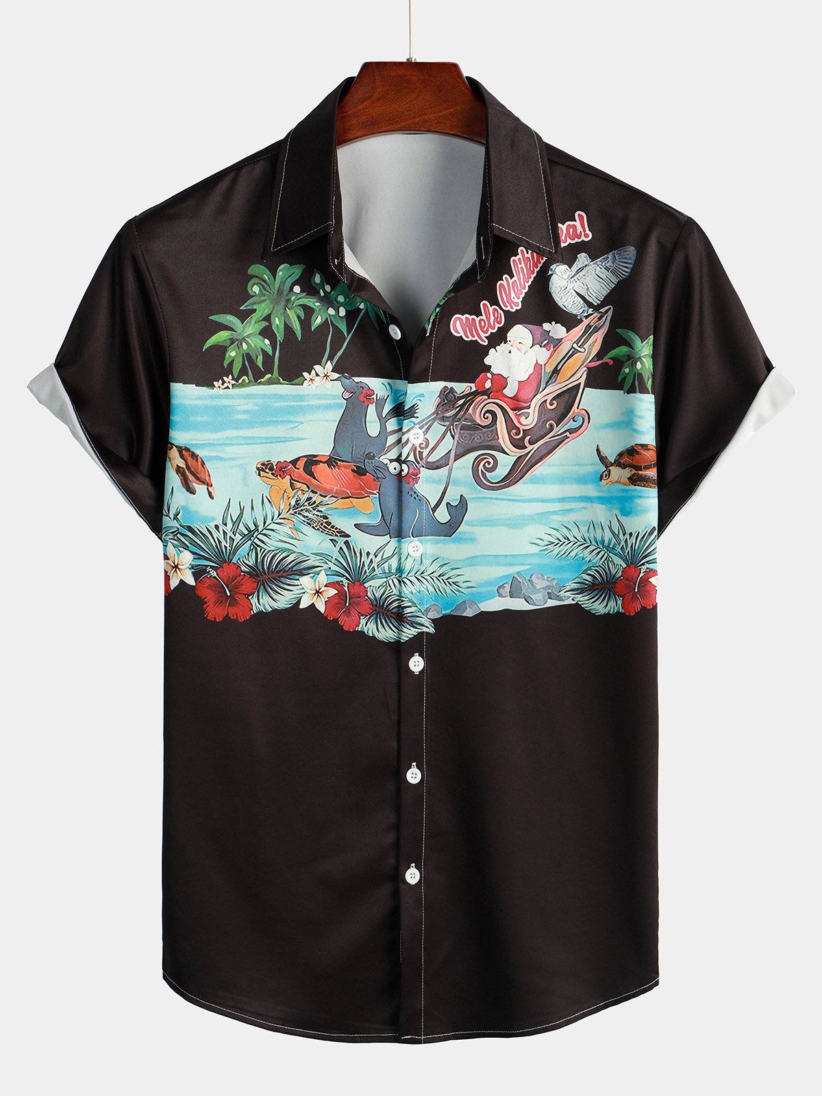 Men's Ugly Christmas Print Hawaiian Shirt