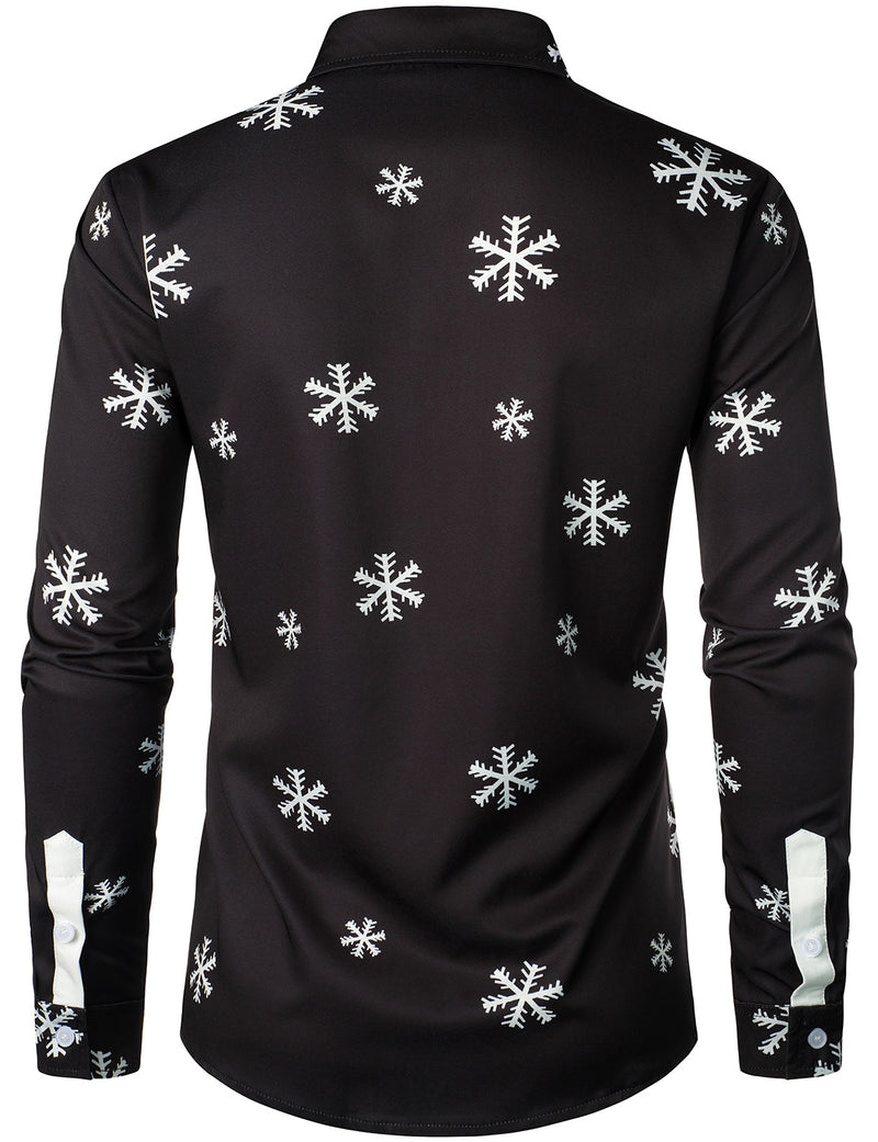 Bundle Of 4 | Men's Christmas Print Regular Fit Long Sleeve Shirt