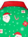 Men's Santa Claus And Candy Gift Print Christmas Green Long Sleeve Shirt