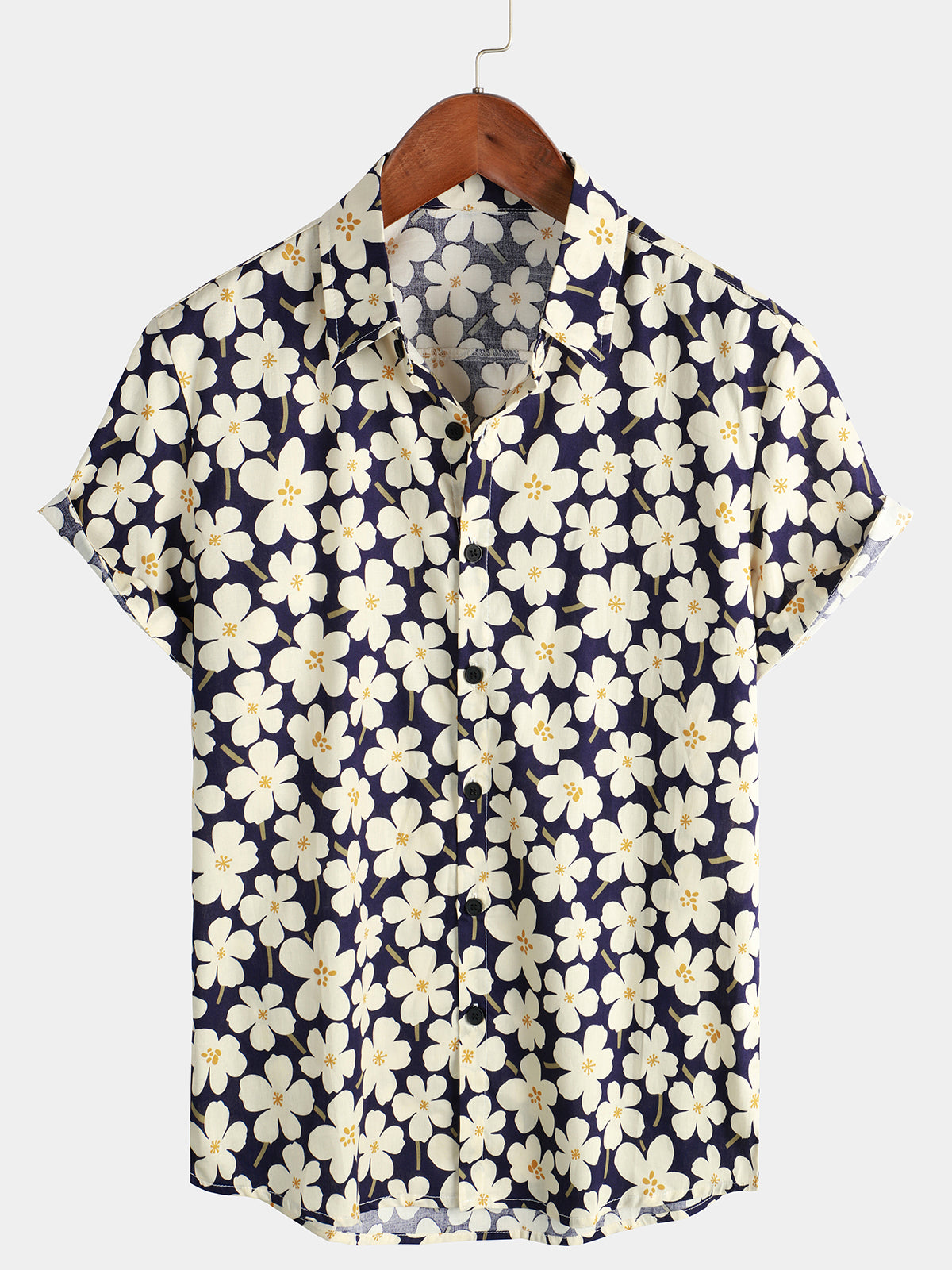 Men's Floral Print Holiday Flower Casual Short Sleeve Shirt – Atlanl