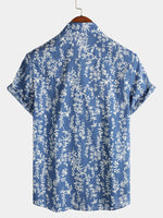 Bundle Of 4 | Men's Floral Print Holiday Button Up Vintage Short Sleeve Shirts