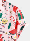 Men's Christmas Print Holiday Regular Fit Short Sleeve Shirt