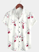 Men's Hawaiian White Leisure Top Short Sleeve Shirt