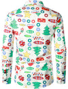 Men's Christmas Tree Print Star Regular Fit Long Sleeve Shirt