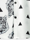 Men's Tiger Print Summer Pocket Causal Short Sleeve Shirt