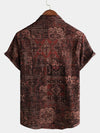 Bundle Of 2 | Men's Vintage Paisley Print 70s Button Up Boho Retro Tribal Short Sleeve Shirt
