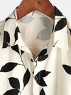 Men's Holiday Floral Print Combed Cotton Summer Casual Button Short Sleeve Shirt