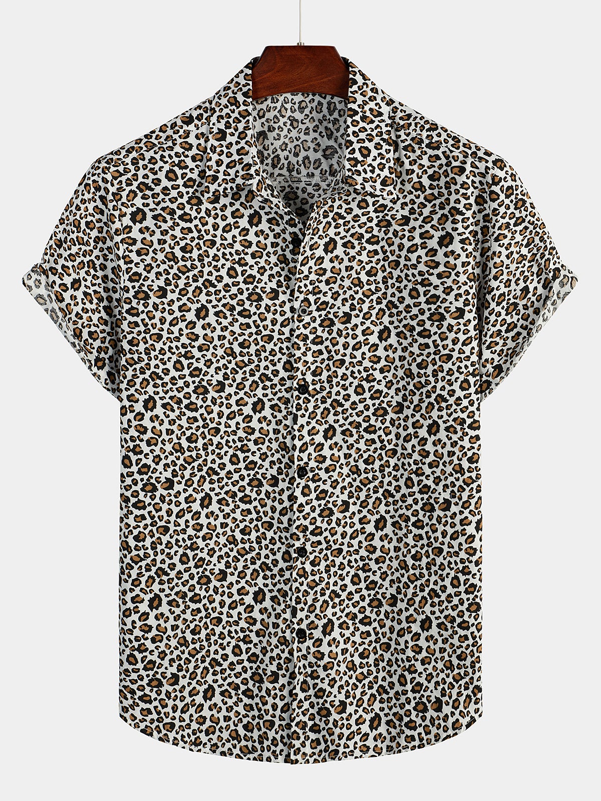 Men's Rock Leopard Print Short Sleeve Shirt