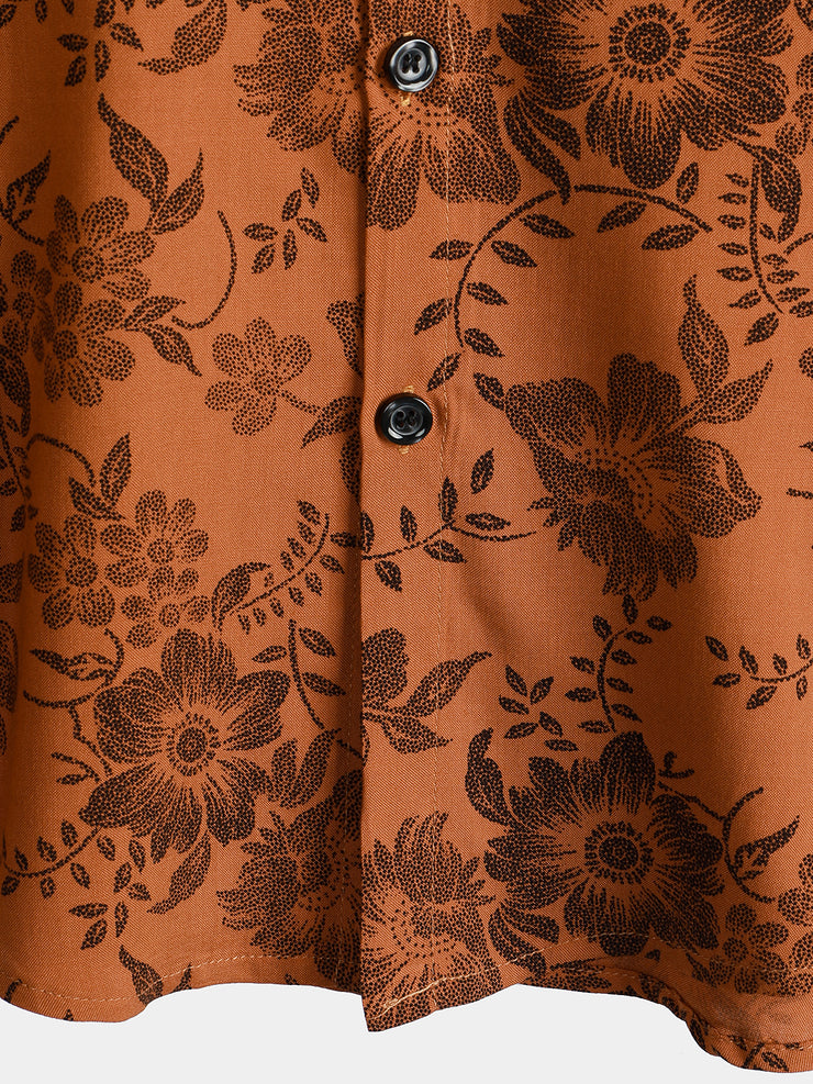 Brown Sunflower Men's Short Sleeve Shirt main image 1