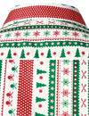 Men's Christmas Print Regular Fit Striped Xmas Holiday Long Sleeve Cotton Dress Shirt