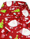 Men's Christmas Santa Print Regular Fit Red Button Down Long Sleeve Dress Shirt