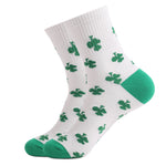 St. Patrick's Day Funny Shamrock Print Festival Party Holiday Green Cotton Socks