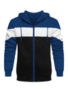 Men's Color Block Long Sleeve Sweatshirt Casual Full- Zip Hoodie