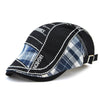 Men's Plaid Fabric Stitching Letter Embroidery Cap