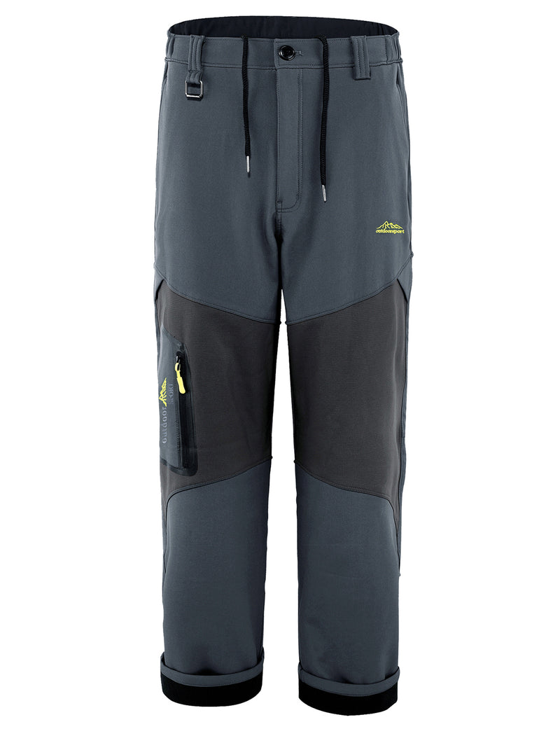 Men's Outdoor Hiking Sport Windproof Thickened Fleece Trousers Casual Work Cargo Pants