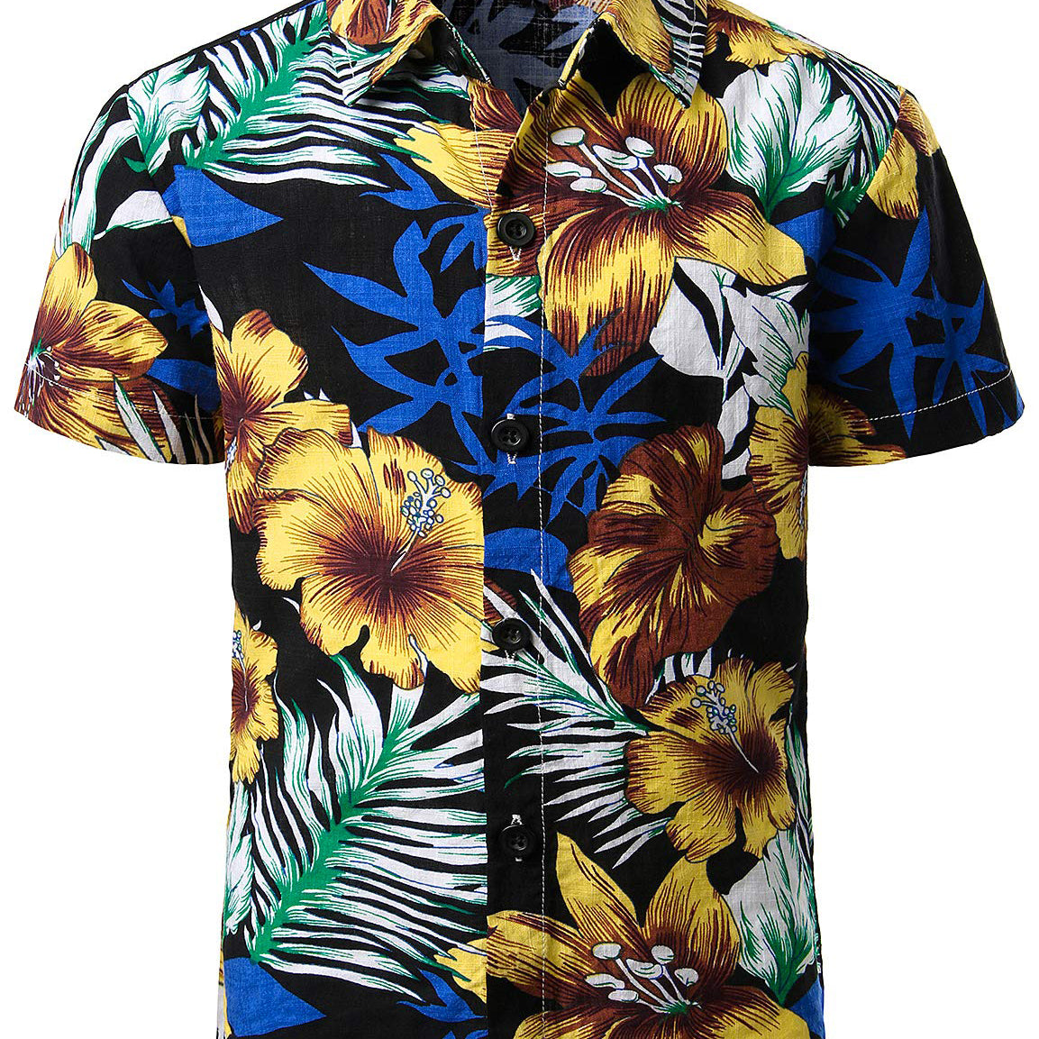 Boy's Floral Beach Casual Vacation Aloha Short Sleeve Hawaiian Shirt