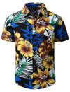 Boy's Floral Beach Casual Vacation Aloha Short Sleeve Hawaiian Shirt