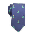 Men's Christmas Tree Navy Blue Xmas Party Tie
