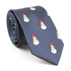 Men's Christmas Snowman Holiday Navy Blue Xmas Party Tie