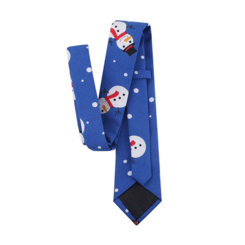 Men's Christmas Snowman Holiday Blue Xmas Christmas Tie