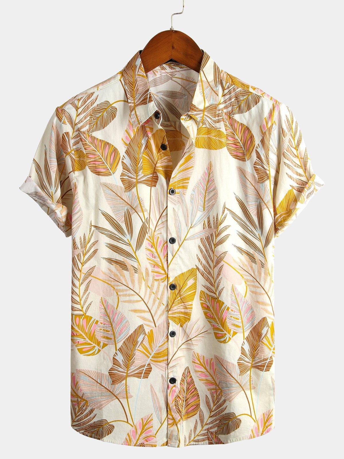 Men's Floral Print Cotton Casual & Breathable Tropical Hawaiian Shirt
