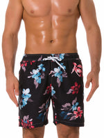 Men's Summer Tropical Floral Print Beach Shorts Swimming Trunks
