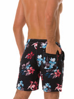 Men's Summer Tropical Floral Print Beach Shorts Swimming Trunks
