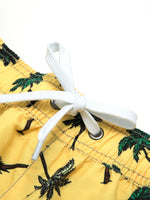 Men's Casual Summer Palm Tree Beach Yellow Shorts Swimming Trunks