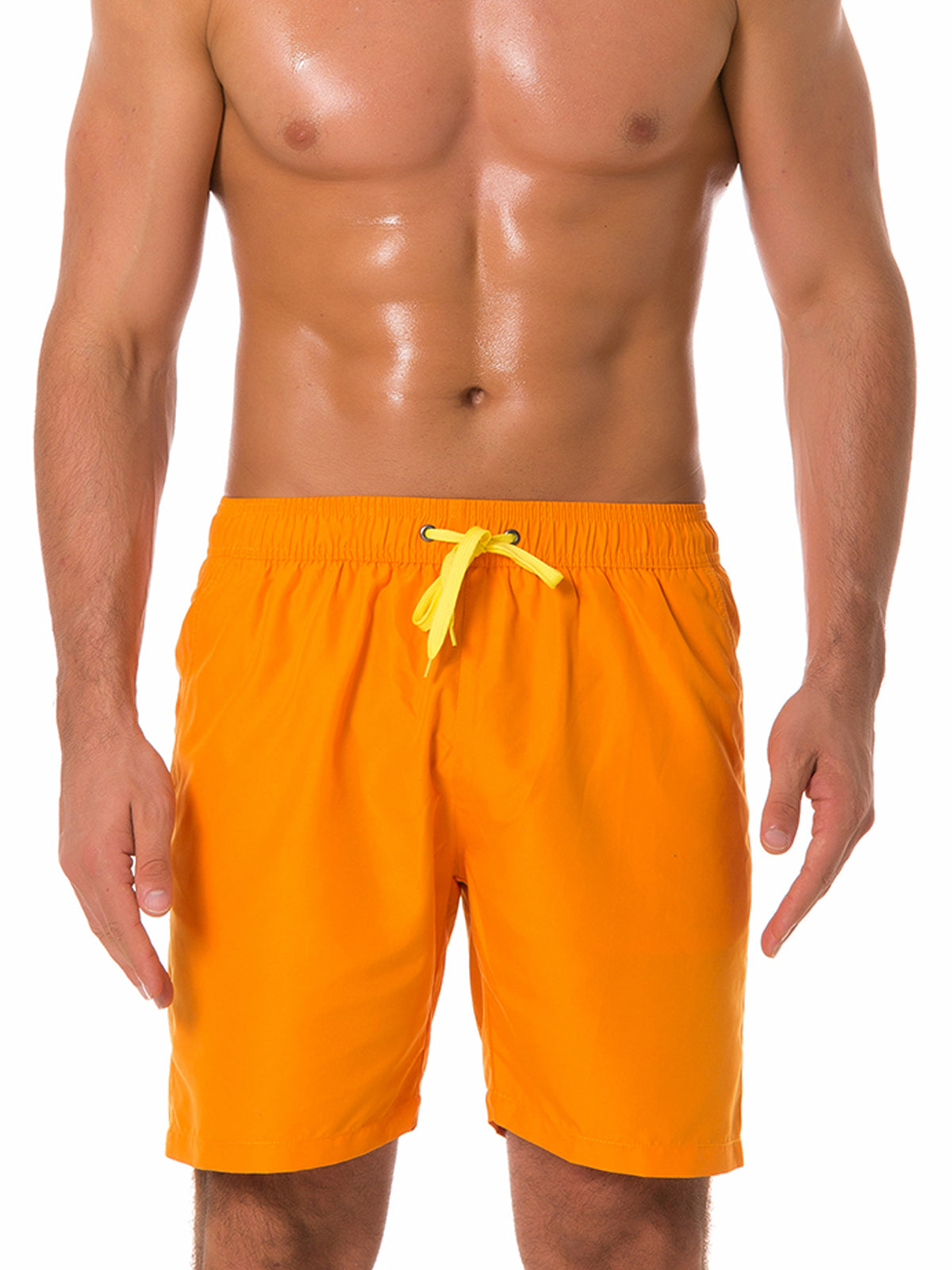 Men's Casual Summer Solid Color Beach Shorts Swimming Trunks