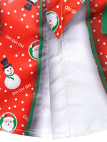 Men's Christmas Snowman Santa Print Funny Outfit Xmas Themed Vacation Long Sleeve Shirt