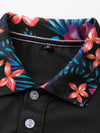 Men's Cotton Black Casual Solid Color Short Sleeve Polo Shirt