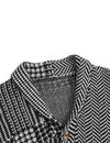 Men's Vintage Knit Black And White Plaid Fall Winter Button Cardigan Sweater