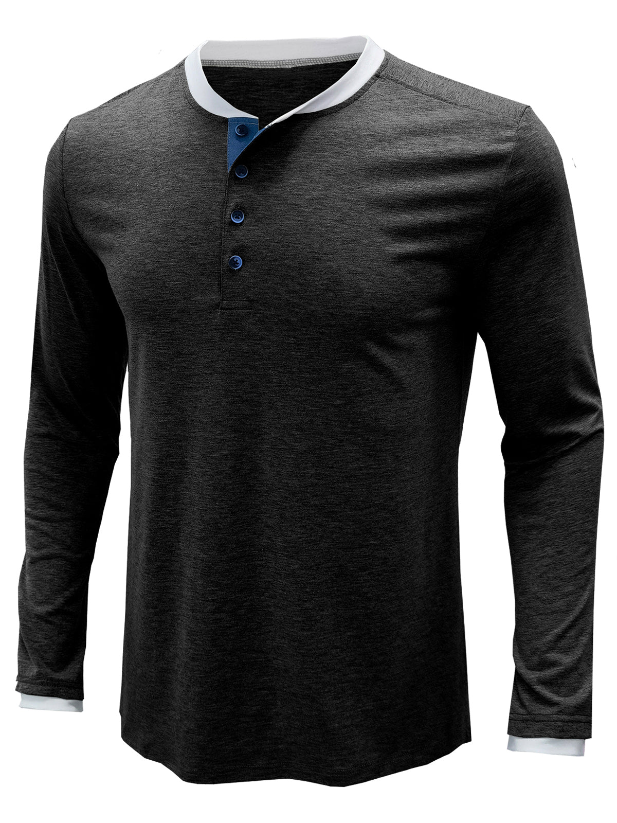 Men's Casual Solid Color Crew Neck Long Sleeve Shirt