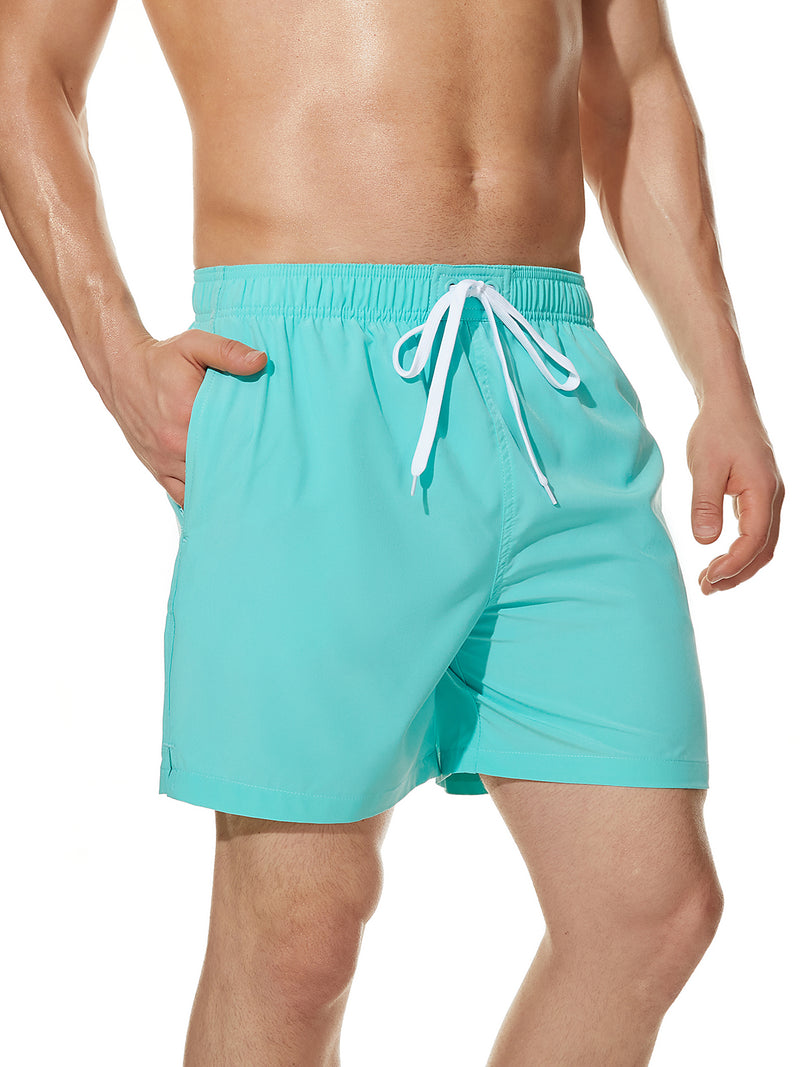 Men's Summer Casual Solid Color Beach Shorts Swimming Trunks