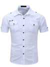 Men's Outdoor Casual Cotton Pocket Short Sleeve Shirt