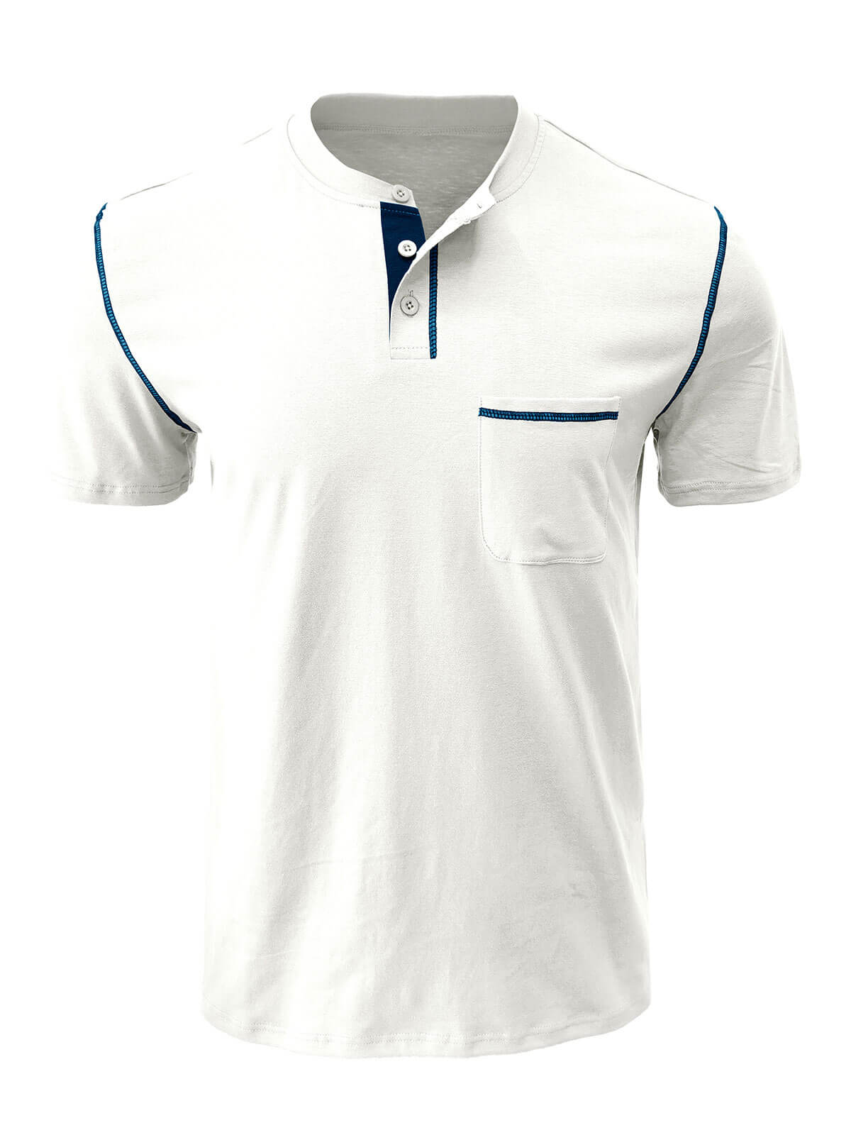Men's Breathable Casual Solid Color Pocket Summer Short Sleeve T-Shirt