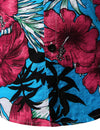 Boy's Blue Tropical Aloha Summer Floral Vacation Casual Hawaiian Short Sleeve Shirt