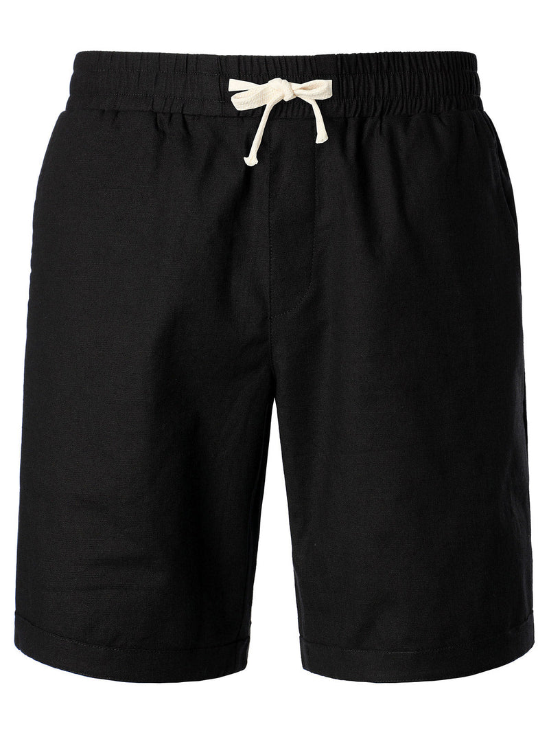 Bundle Of 3 | Men's Solid Color Breathable Linen Cotton Casual Shorts