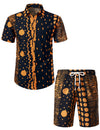 Men's Cotton Vintage Boho Shirt and Shorts Set