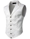Men's Victorian Suit Vest Steampunk Gothic Waistcoat Vintage Paisley Navy Vest