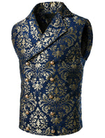 Mens Victorian Double Breasted Vest Gothic Steampunk Waistcoat