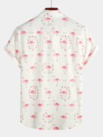 Bundle Of 3 | Men's  Flower & Flamingo Casual Cotton Short Sleeve Shirts