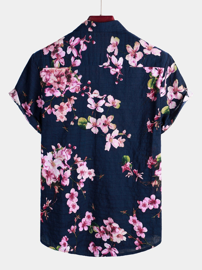 Bundle Of 4 | Men's Flower Print Hawaiian Short Sleeve Shirts