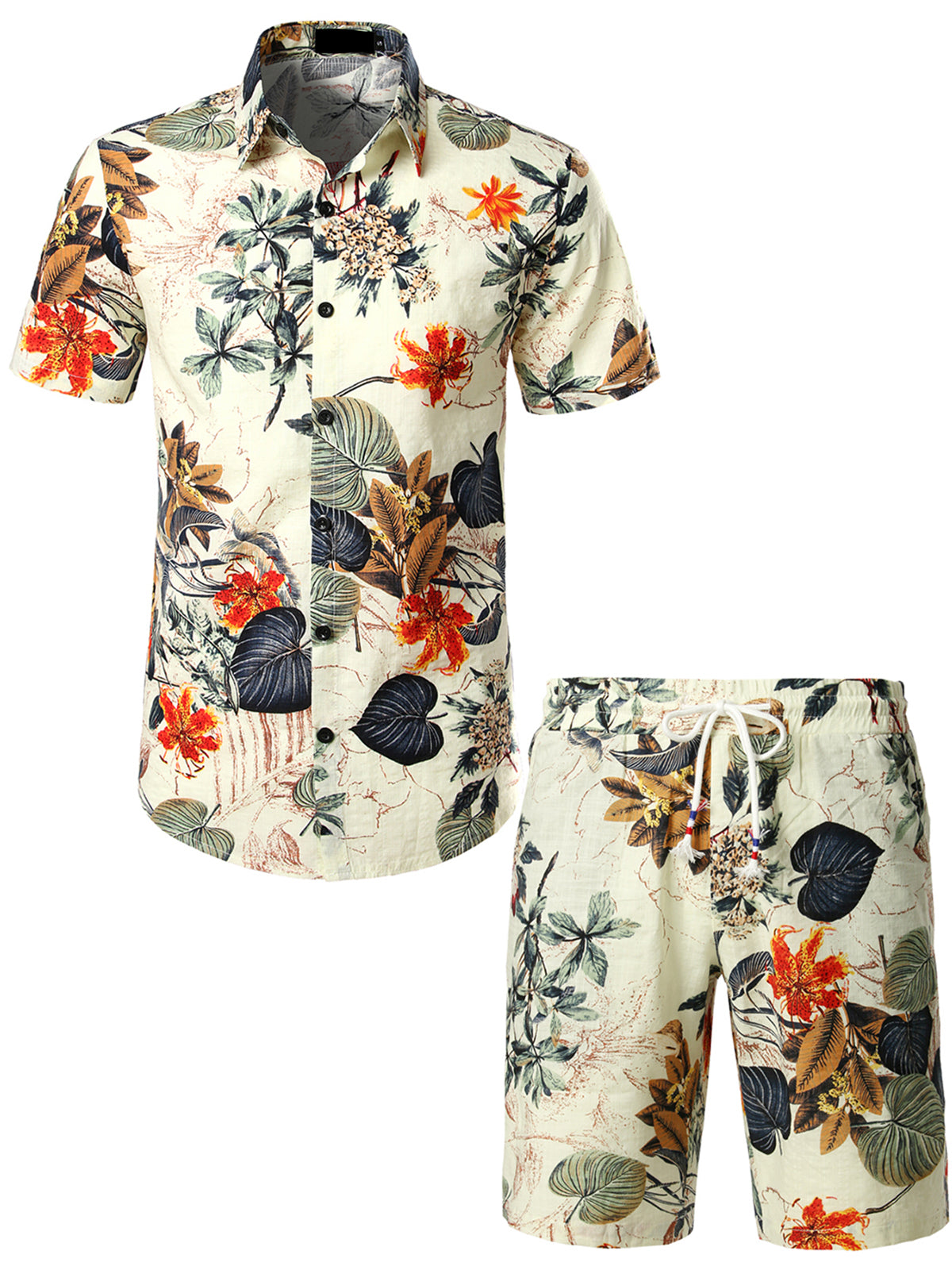 Epicjacket Cleveland Football National Hawaii Men Short Pant Tropical Flower Aloha Summer Hawaiian Day 3D Men Short Pant, White, Size S, M, L, XL, 2XL, 3XL, 4XL