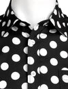 Men's Polka Dots Pocket Cotton Long Sleeve Shirt